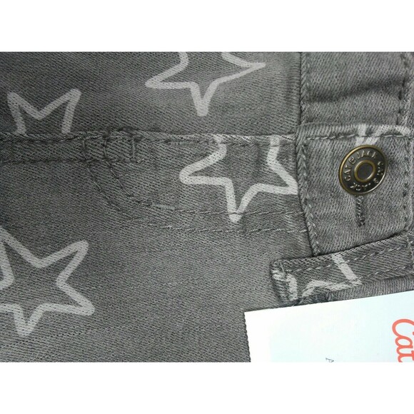 12M Toddler Girls Gray Star Stretch Denim Skinny Jeans Adj Waist Cat & Jack NWT - Picture 3 of 5